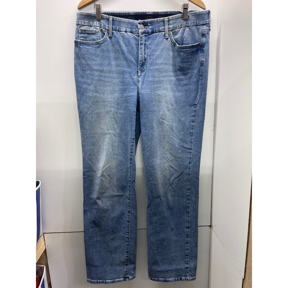 NYDJ Waist-Match Straight Leg Jeans Medium Wash Lift Tuck XL